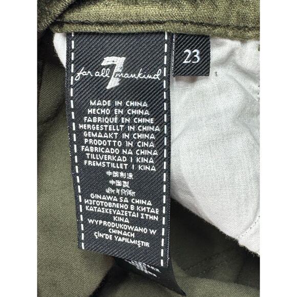 NWT 7 For All Mankind Women's High Waist Ankle Skinny Green Velvet Pants - 24x26 - Picture 7 of 8